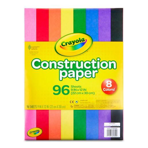 PAPEL CONSTRUCCION CRAYOLA COLORES 96 HOJAS
