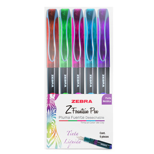 PLUMA FUENTE ZEBRA Z-FONTAIN PEN ESTUCHE 5U (TINTA