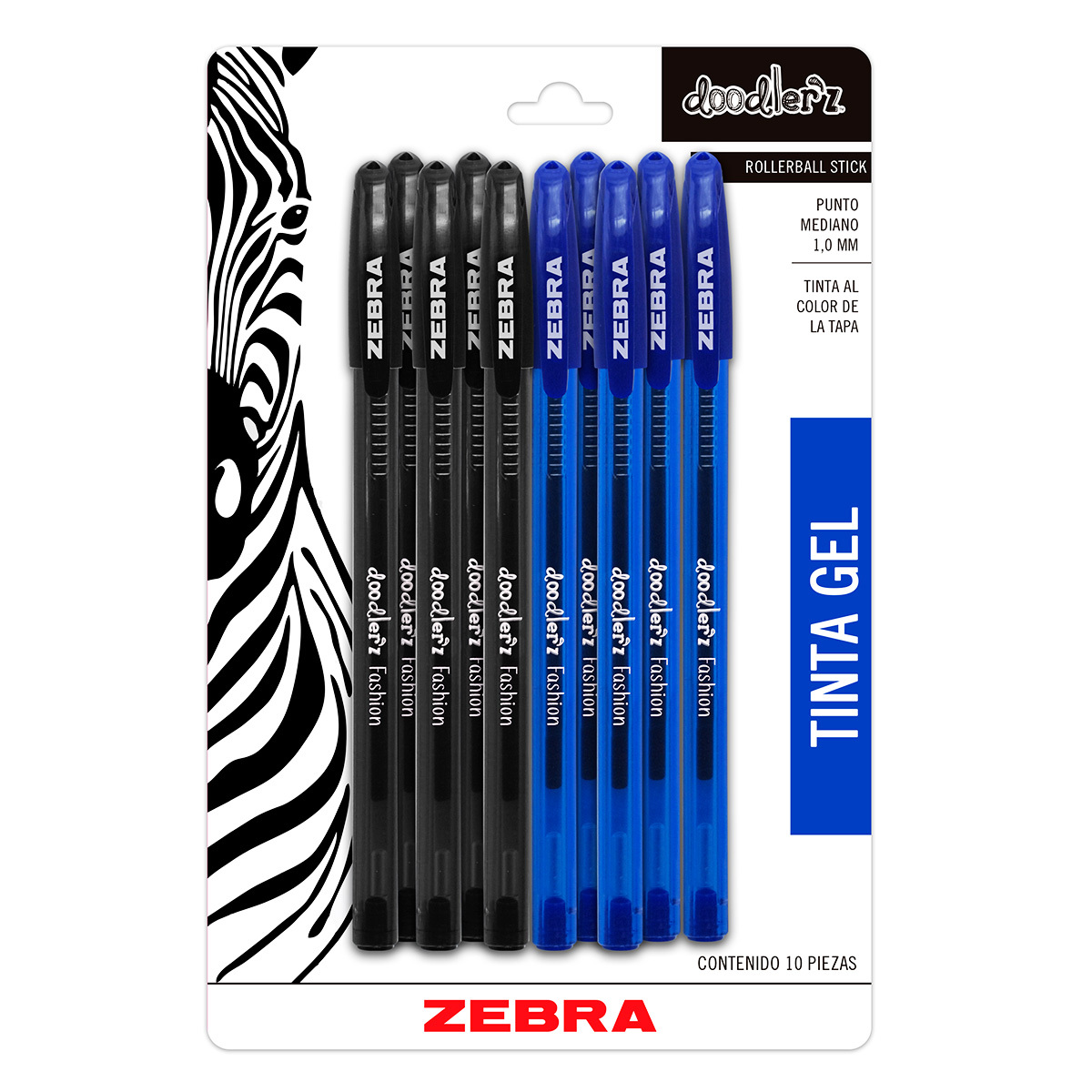 Bolígrafos de Gel d'Skool Multicolor 10 Piezas