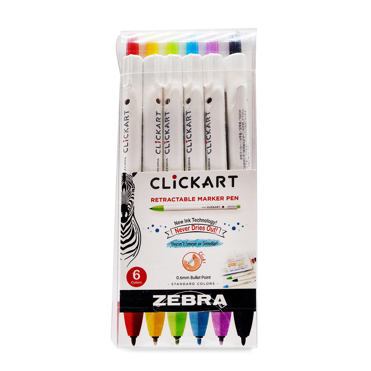 MARCADOR RETRACTIL 0.6MM ZEBRA CLICK ART  6U