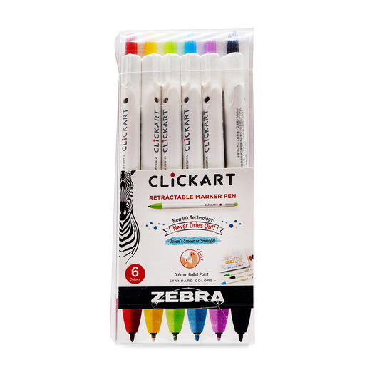 MARCADOR RETRACTIL 0.6MM ZEBRA CLICK ART  6U