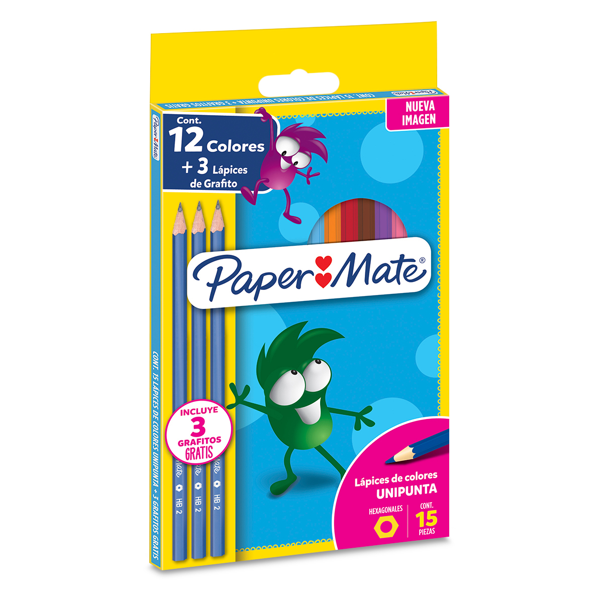 LAPICES DE COLORES PAPER MATE 12 + 3 15U
