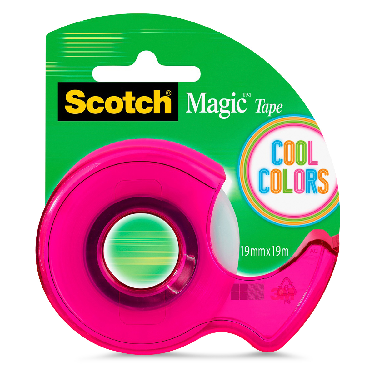 CINTA MAGICA SCOTCH CON DISPENSADOR COLORES 1U