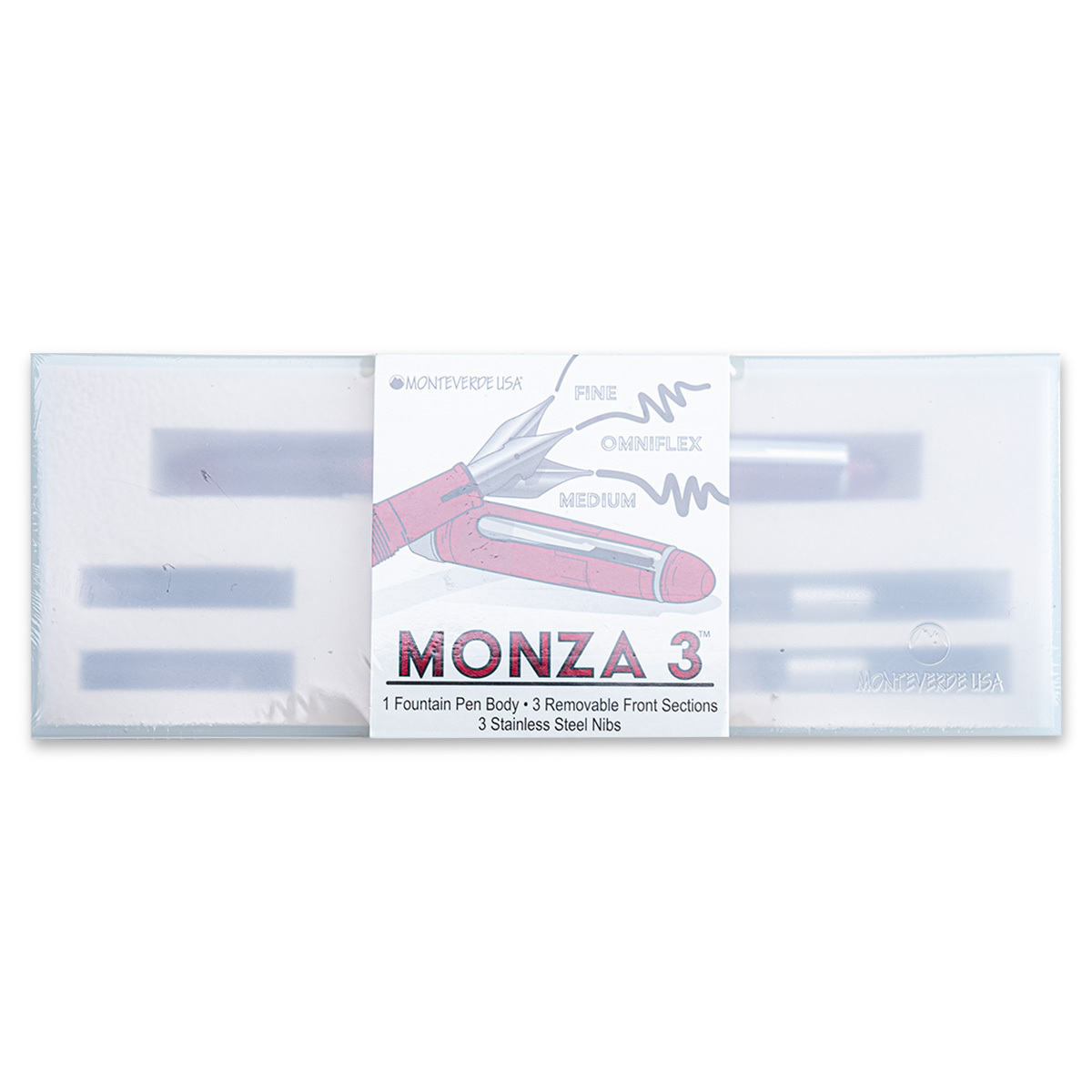 SET PLUMA FUENTE MONZA 3U COLOR ROJO