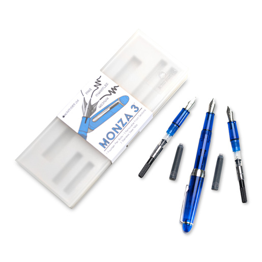 SET PLUMA FUENTE MONZA 3U COLOR AZUL
