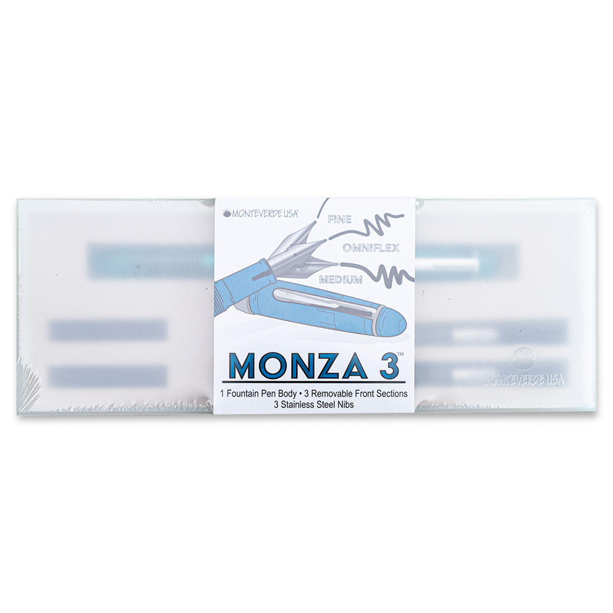 SET PLUMA FUENTE MONZA 3U COLOR AZUL