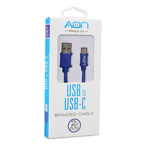 CABLE AON USB A A USB C 2MT AZUL AO-CB-4013 CABLE AON USB A A USB C 2MT AZUL AO-CB-4013
