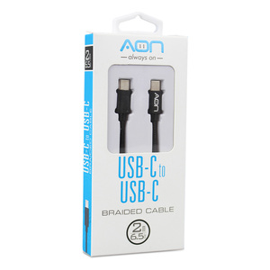 CABLE TIPO C A TIPO C 2MTS NEGRO MARCA AON