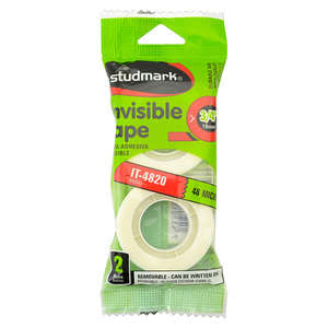 CINTA ADHESIVA STUDMARK CLEAR 3/4P 2U(18MMX20MTS,BOLSA) CINTA ADHESIVA STUDMARK CLEAR 3/4P 2U(18MMX20MTS,BOLSA)