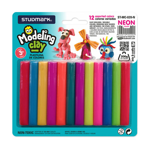 PLASTILINA STUDMARK NEON 12U 200GR PLASTILINA STUDMARK NEON 12U 200GR