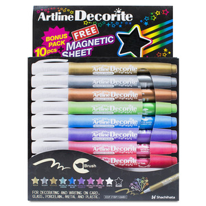 MARCADOR ARTLINE METALICOS 10U (PUNTA PINCEL) MARCADOR ARTLINE METALICOS 10U (PUNTA PINCEL)