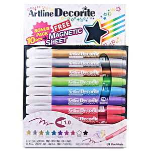 MARCADOR ARTLINE METALICOS 10U (PUNTA 1.0)