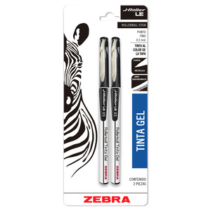 ROLLERBALL ZEBRA J-ROLLER NEGRO 2U (TINTA GEL ,