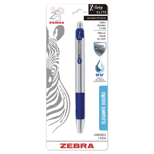 BOLIGRAFO RETRACTIL ZEBRA Z-GRIP ELITE AZUL 1U (1,0 MM)