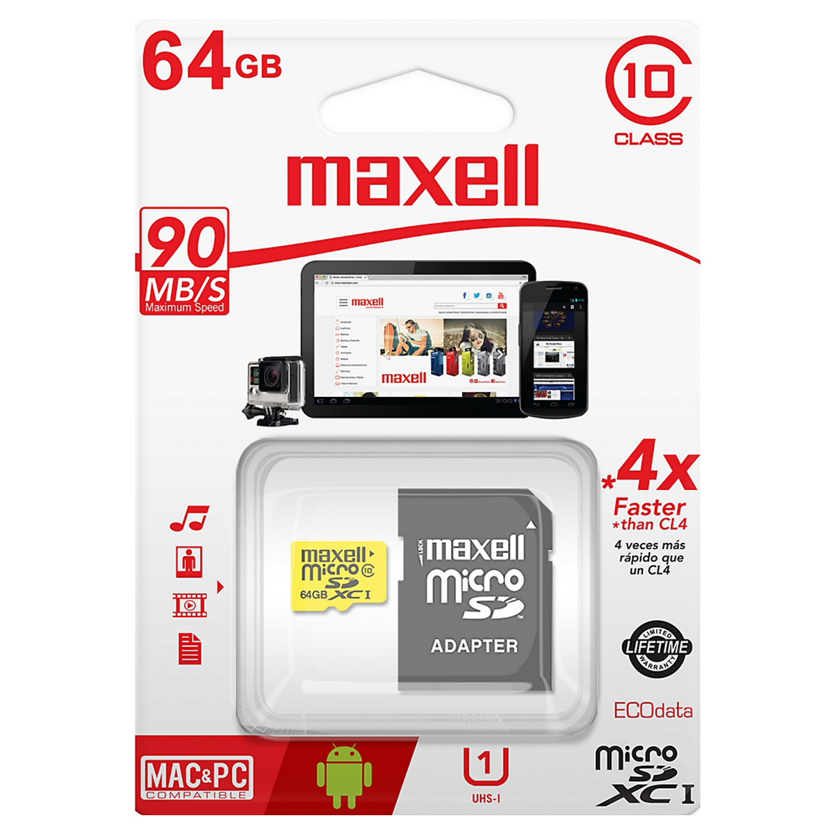 MEMORIA MAXELL MICRO SD  64 GB 346307