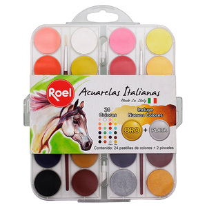ACUARELA ROEL EFECTO MATE ORO Y PLATA 12 U (30MM) ACUARELA ROEL EFECTO MATE ORO Y PLATA 12 U (30MM)