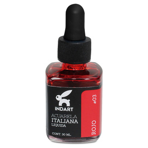 ACUARELA LIQUIDA ROJO ITALIANA INDART BOTE VIDRIO 30ML ACUARELA LIQUIDA ROJO ITALIANA INDART BOTE VIDRIO 30ML