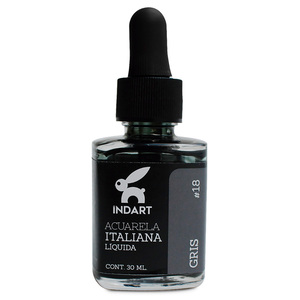 ACUARELA LIQUIDA GRIS ITALIANA INDART BOTE VIDRIO 30ML ACUARELA LIQUIDA GRIS ITALIANA INDART BOTE VIDRIO 30ML