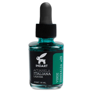 ACUARELA LIQUIDA VERDE ESMERALDA ITALIANA INDART