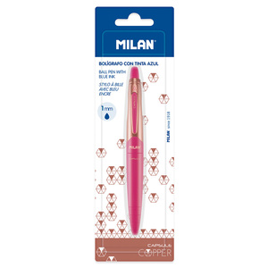BOLIGRAFO AZUL MILAN CAPSULE COPPER ROSA BOLIGRAFO AZUL MILAN CAPSULE COPPER ROSA