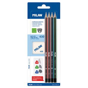 LAPIZ DE GRAFITO MILAN TRIANGULARES + BORRADOR 5U LAPIZ DE GRAFITO MILAN TRIANGULARES + BORRADOR 5U
