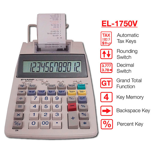 SUMADORA SHARP  EL-1750V