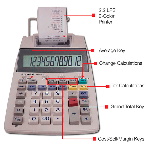 SUMADORA SHARP  EL-1750V