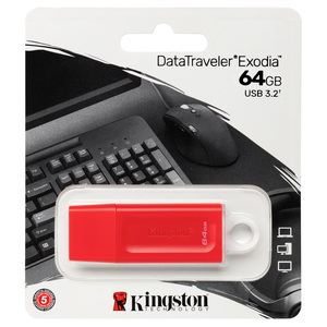MEMORIA KINGSTON 64GB USB32 GEN 1 EXODIA ROJO MEMORIA KINGSTON 64GB USB32 GEN 1 EXODIA ROJO