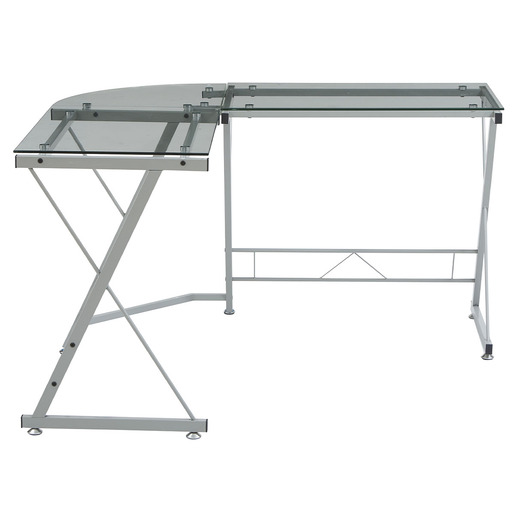 ESCRITORIO EN L DE VIDRIO