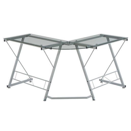 ESCRITORIO EN L DE VIDRIO