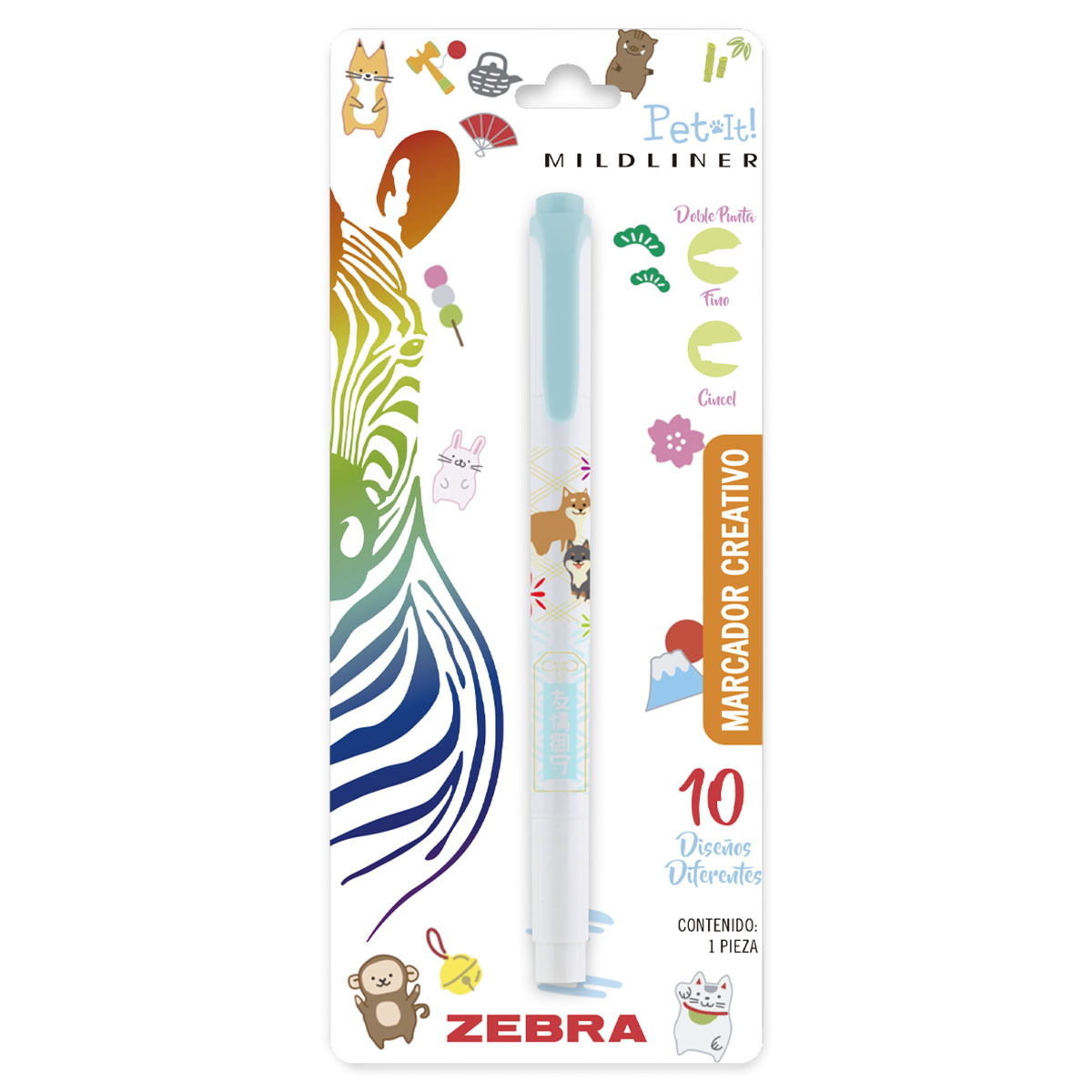 MARCADOR ZEBRA MILDLINER DOBLE PUNTA PET IT 1U (AZUL)