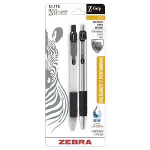 BOLIGRAFO Y PORTAMINAS 0.5MM ZEBRA ELITE SILVER 2U (NEGRO) BOLIGRAFO Y PORTAMINAS 0.5MM ZEBRA ELITE SILVER 2U (NEGRO)