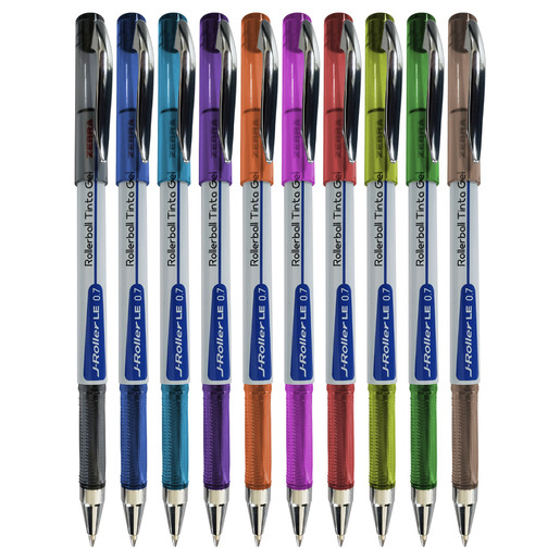 BOLIGRAFO ZEBRA GEL ROLLER 0.7MM  LE BRILLIANT 10U