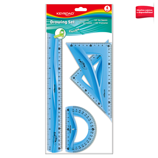 JUEGO GEOMETRICO KEYROAD FLEXIBLE 30CM 4U