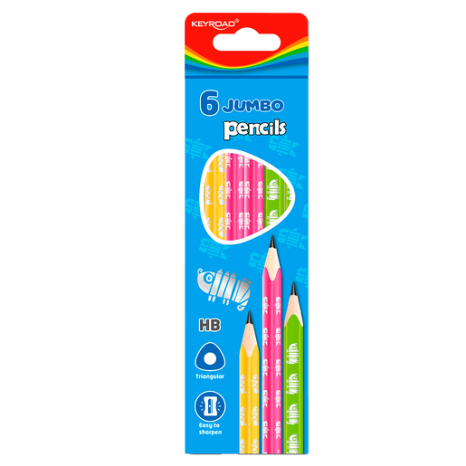 LAPIZ DE GRAFITO KEYROAD TRIANGULAR JUMBO 6U