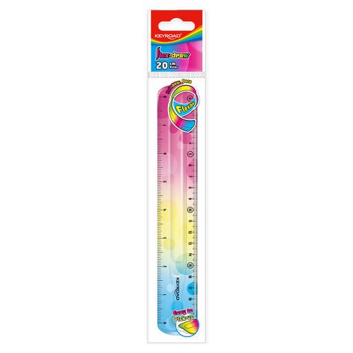 REGLA KEYROAD FLEXIBLE 20CM COLORES