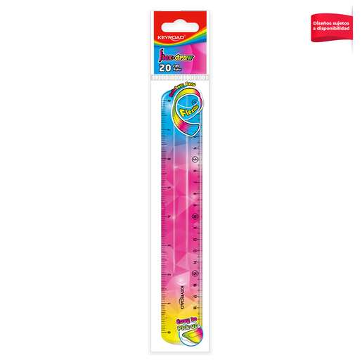REGLA KEYROAD FLEXIBLE 20CM COLORES