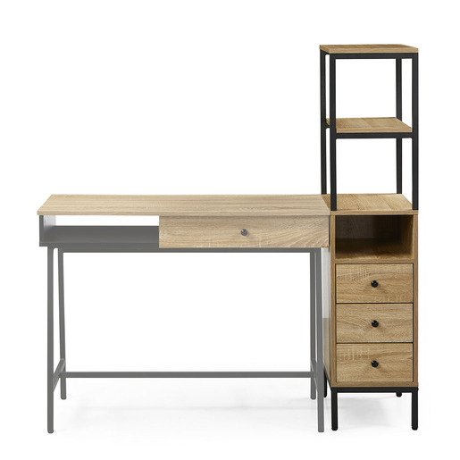 LIBRERO DE 3 NIVELES Y 3 GAVETAS LIGHT WOOD