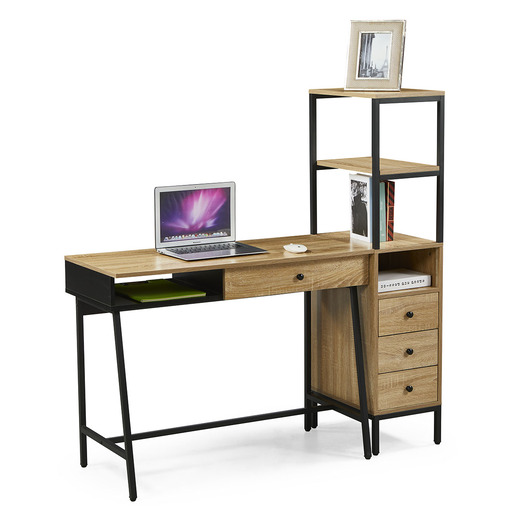 LIBRERO DE 3 NIVELES Y 3 GAVETAS LIGHT WOOD