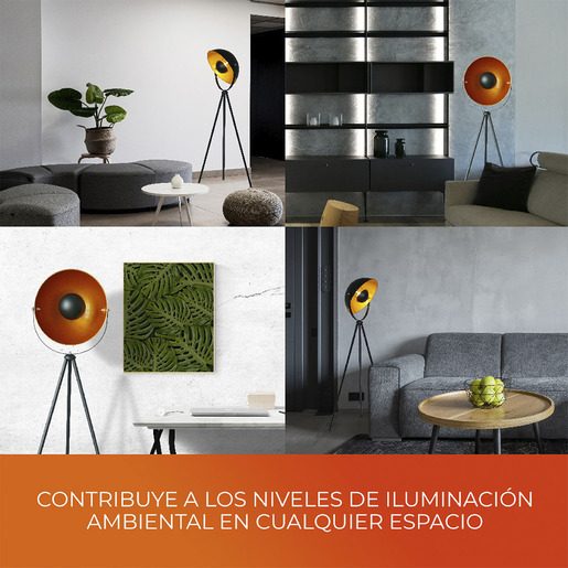 LAMPARA DE PIE TRIPODE DE ACERO 60LPT1184MVN