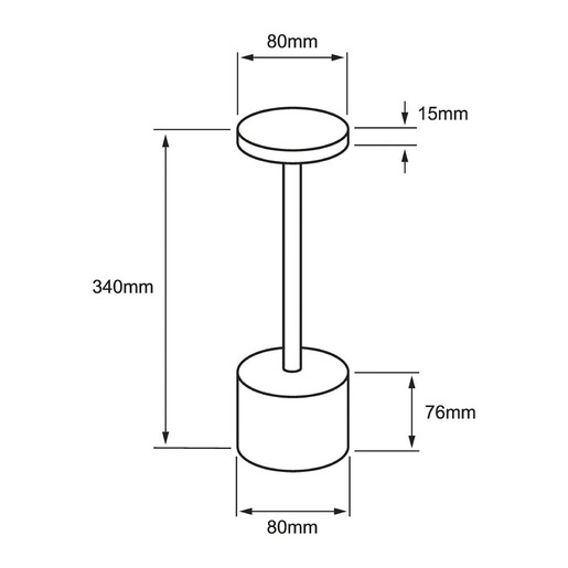 LAMPARA DE MESA 3W DORADO 3DTTLLED12DCCCD