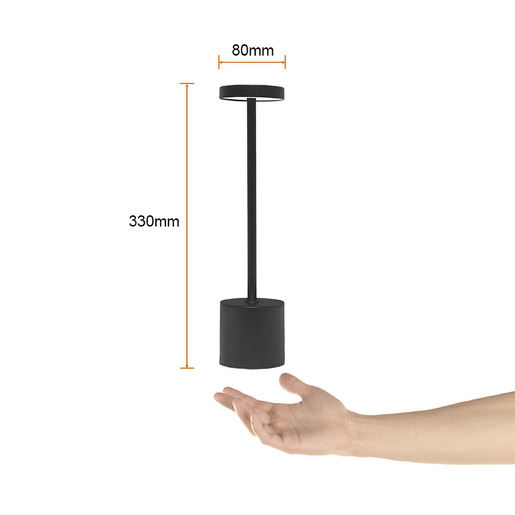 LAMPARA DE MESA 3W NEGRO 3DTTLLED12DCCCN