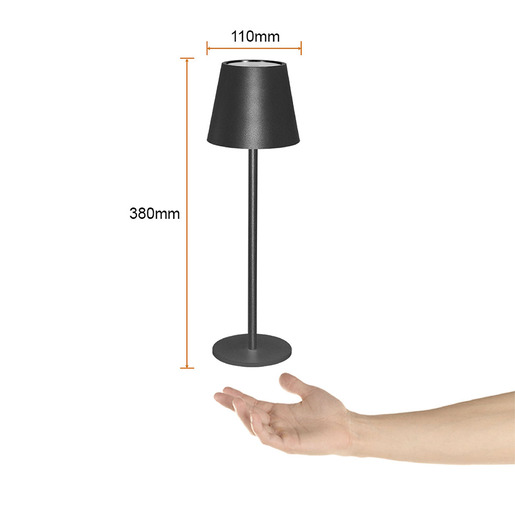LAMPARA DE MESA TOUCH LED 3W NEGRO  5DTTLLED11DCCCN