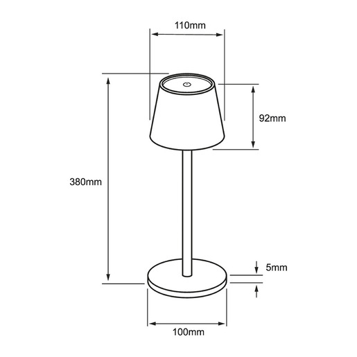 LAMPARA DE MESA TOUCH LED 3W PLATA  5DTTLLED11DCCCPL