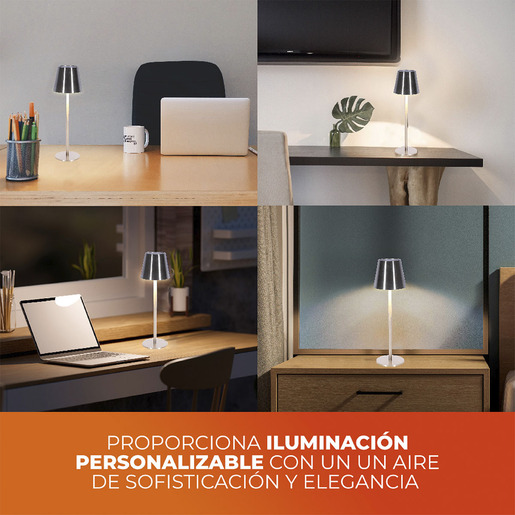 LAMPARA DE MESA TOUCH LED 3W PLATA  5DTTLLED11DCCCPL