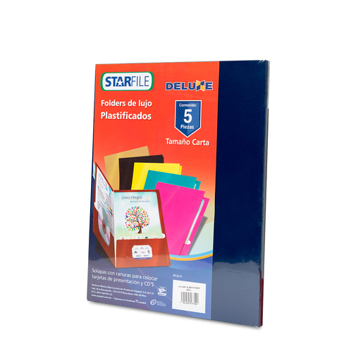 FOLDER PLASTICO CARTA AZUL 5U