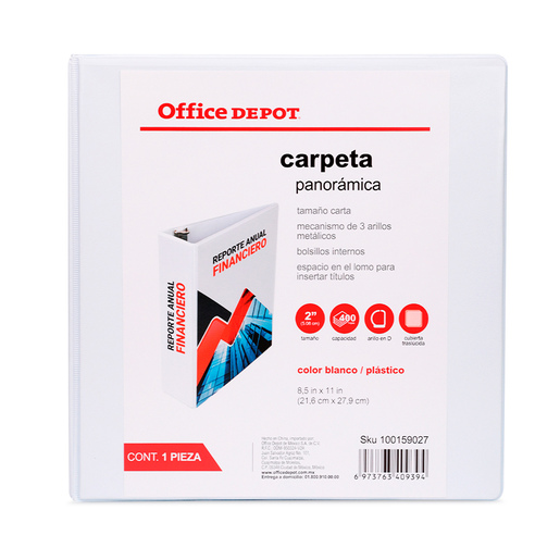 CARPETA, 3 ARILLOS EN D , TAMANO CARTA, 2.0 PULG