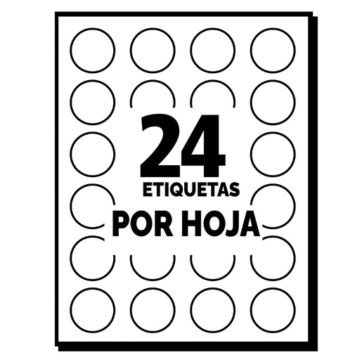 ETIQUETA CÓDIGO DE COLOR NARANJA, 1.9 CM DE DIÁMETRO, 1008 PZ.