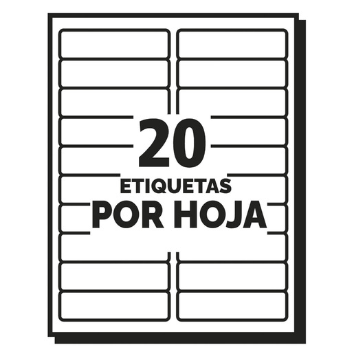 ETIQUETA BLANCA PERMANENTE LÁSER/INKJET 2.5 CM X 10.2 CM PAQ 2000