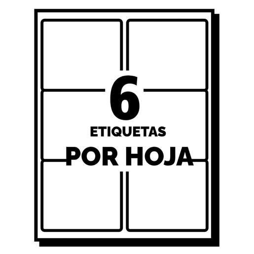 ETIQUETA BLANCA PERMANENTE LÁSER/INKJET 8.5 CM X 10.2 CM PAQ 600